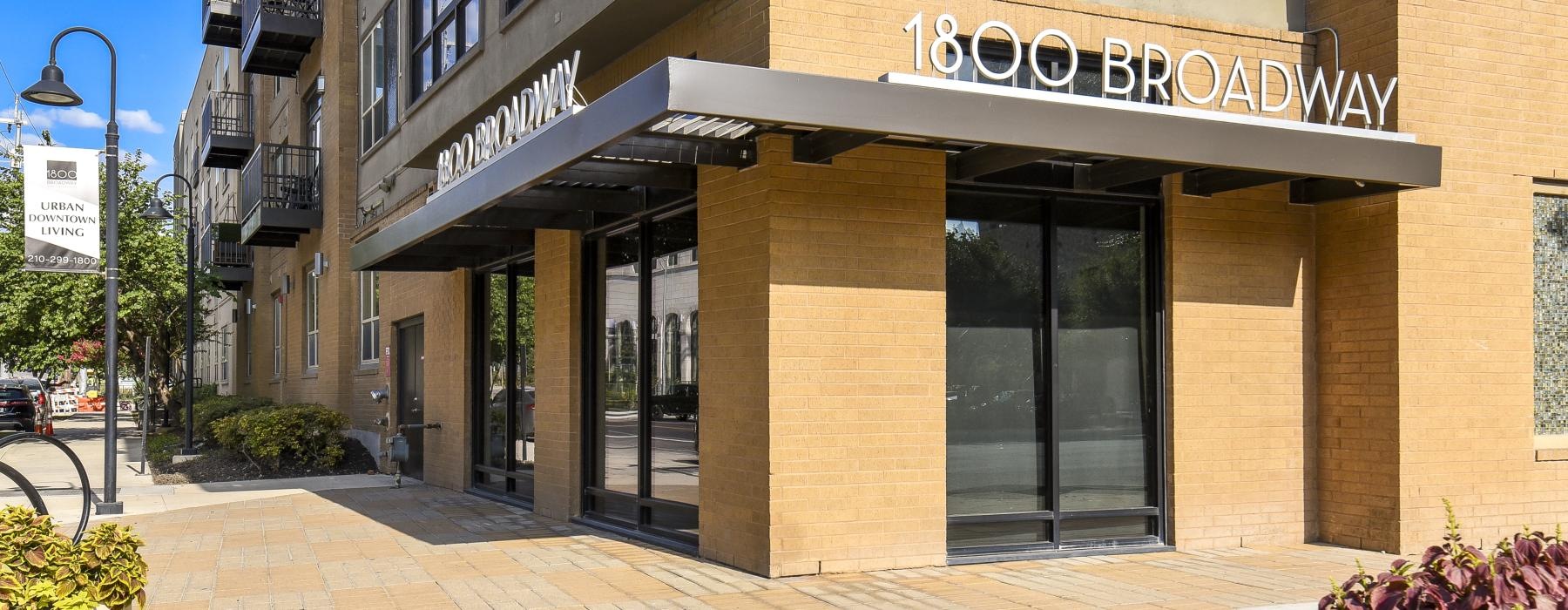 a building with a sign on the front