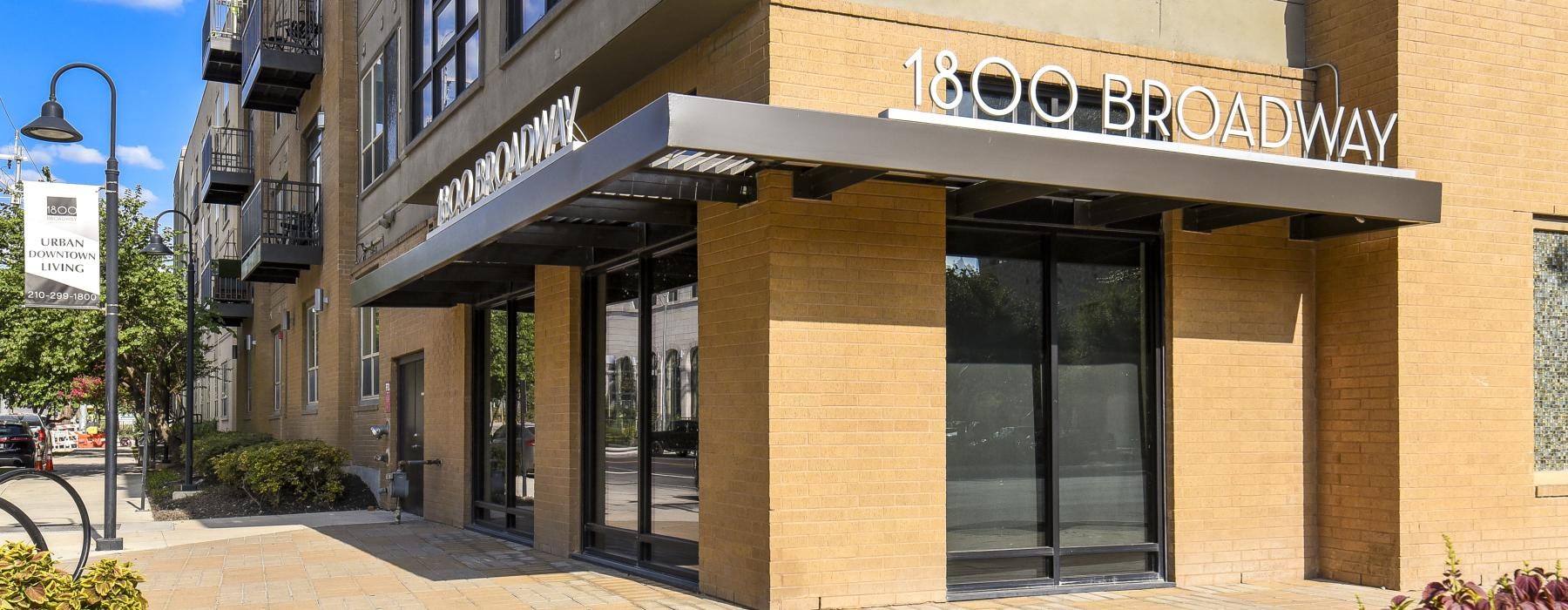 a building with a sign on the front